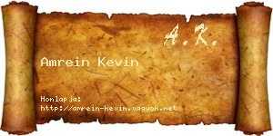Amrein Kevin névjegykártya